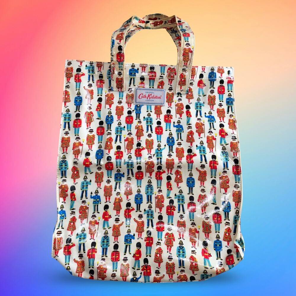 Cath Kidston London Guards Tote Bag Oilcloth Coated Canvas British Soldier Icon